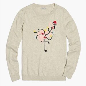 Jcrew Christmas Sweater Festive Flamingo